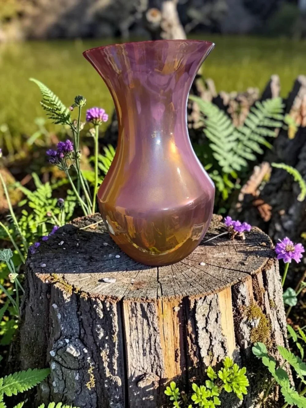Fluid Art Acrylic Pour Hand-Painted Glass Vase, Modern Decor, OOAK,  Dry Flowers